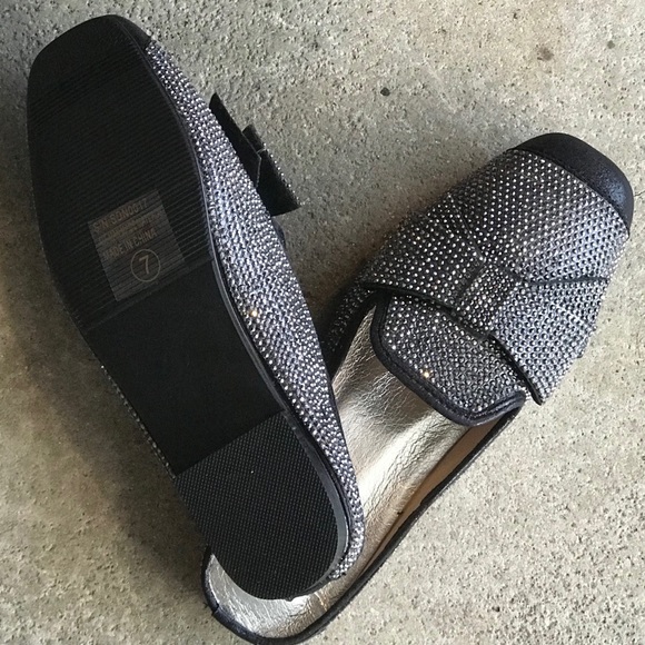 1 Left! Italina Black Rhinestone Slide Flat Mule - Picture 6 of 8